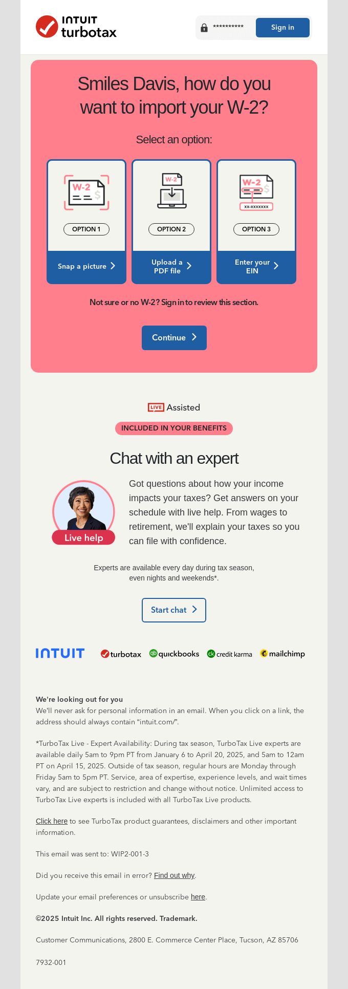 Smiles Davis, it's time to import your W-2