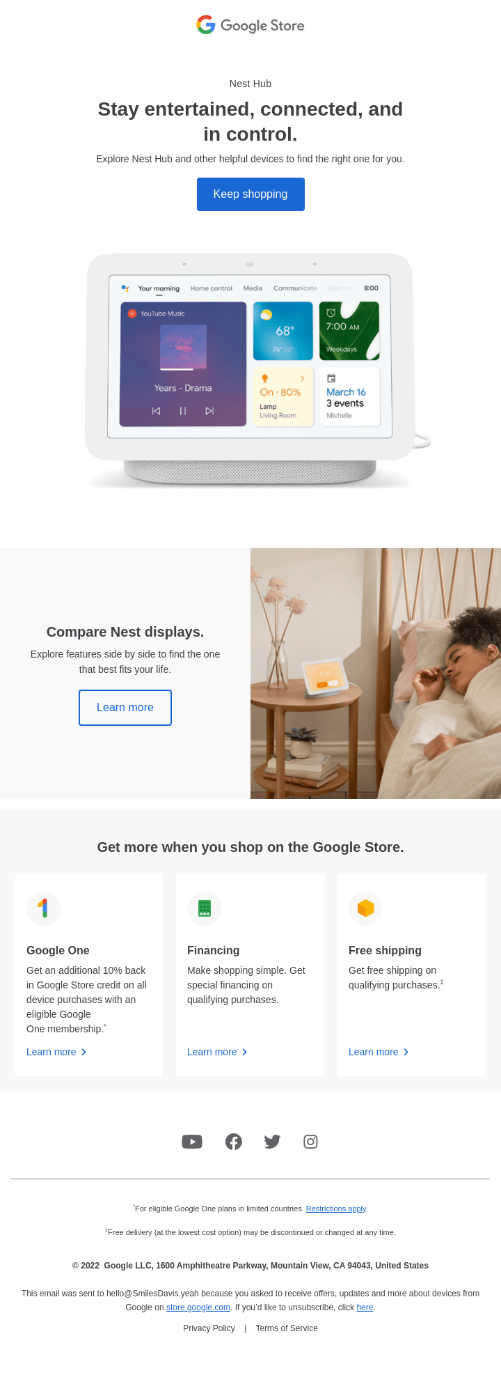 Smiles Davis, Nest Hub might be just what you're looking for