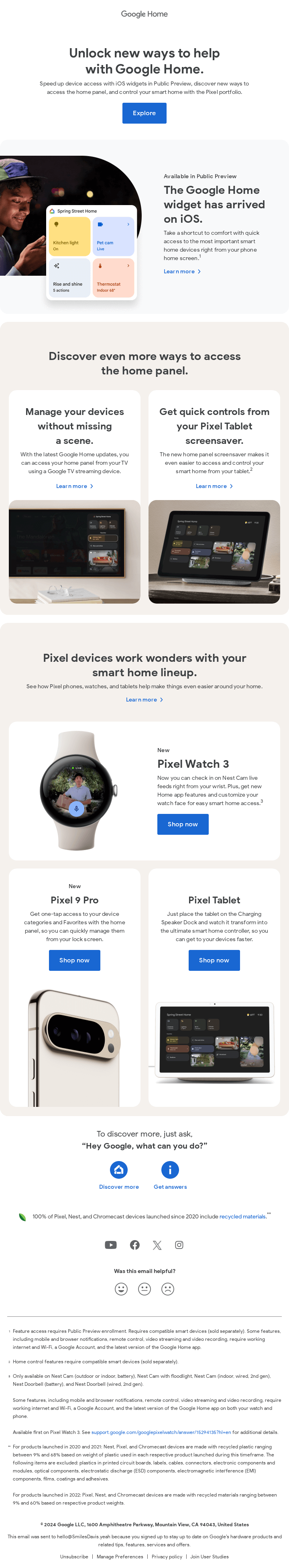 Smiles Davis, new features for your Google Home are here