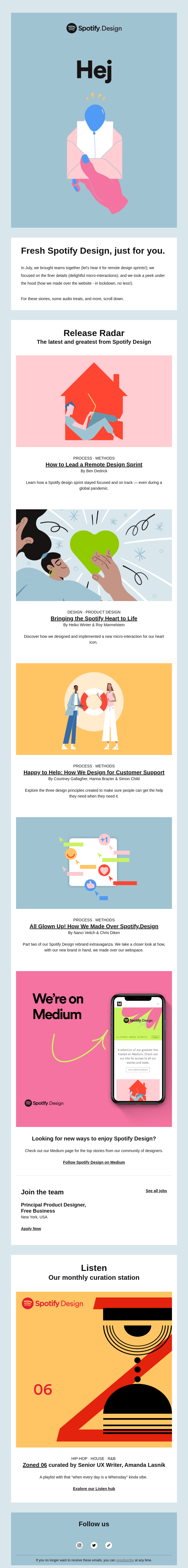 Spotify Design Newsletter 03: Top stories, audio, and more