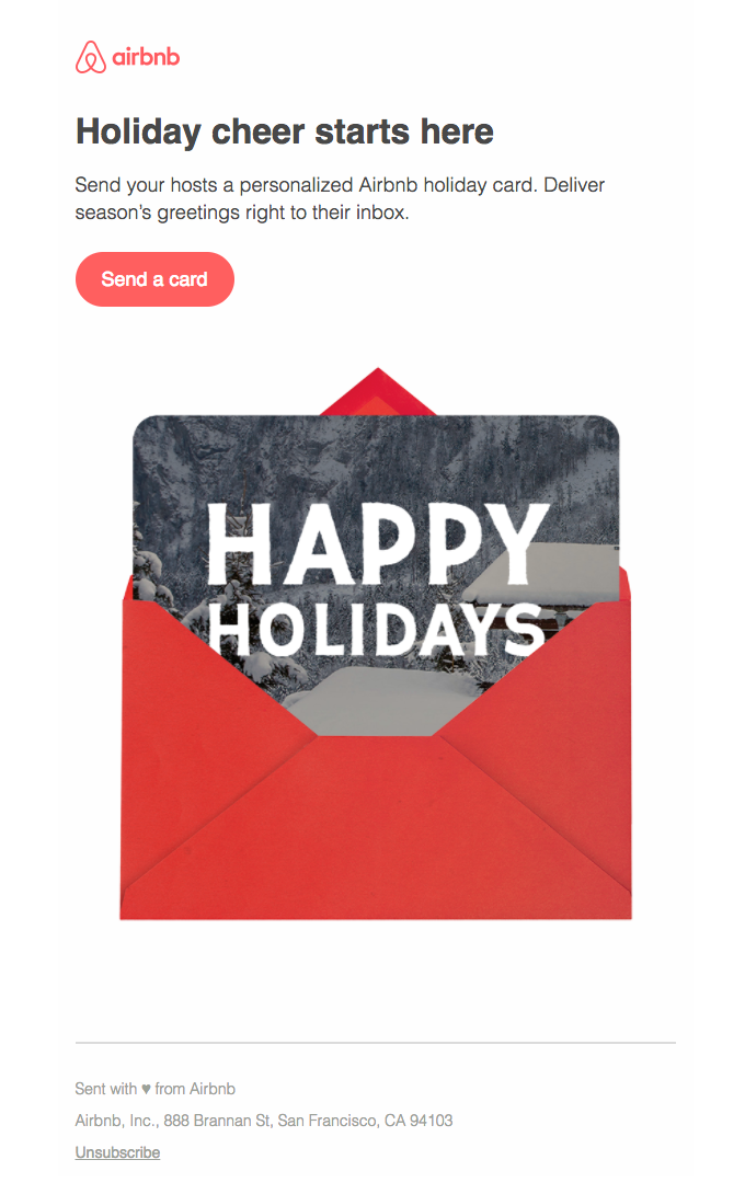 Spread the cheer with Airbnb holiday cards