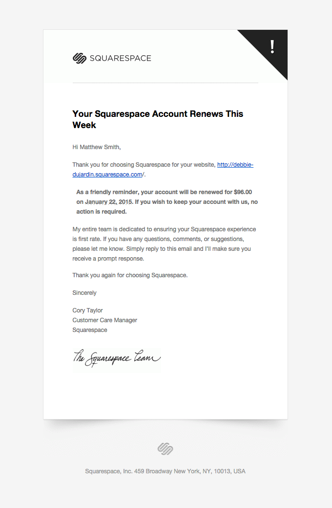 Your Squarespace Account Renews This Week