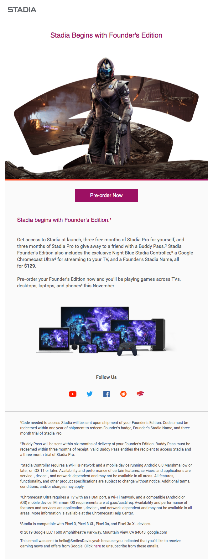 Stadia Begins with Founder's Edition