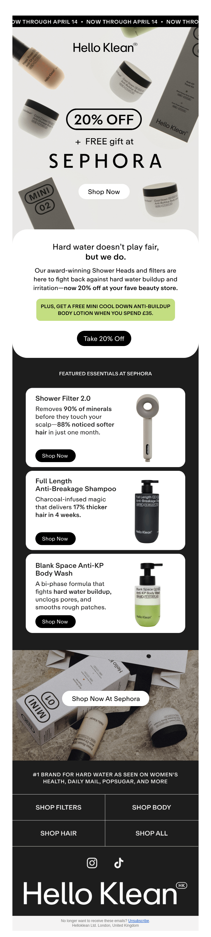 Take 20% off at Sephora when you shop now.