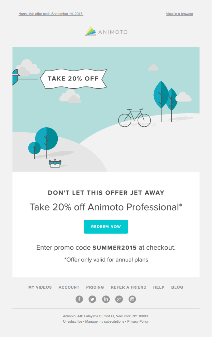 Take 20% off Animoto Professional - Really Good Emails