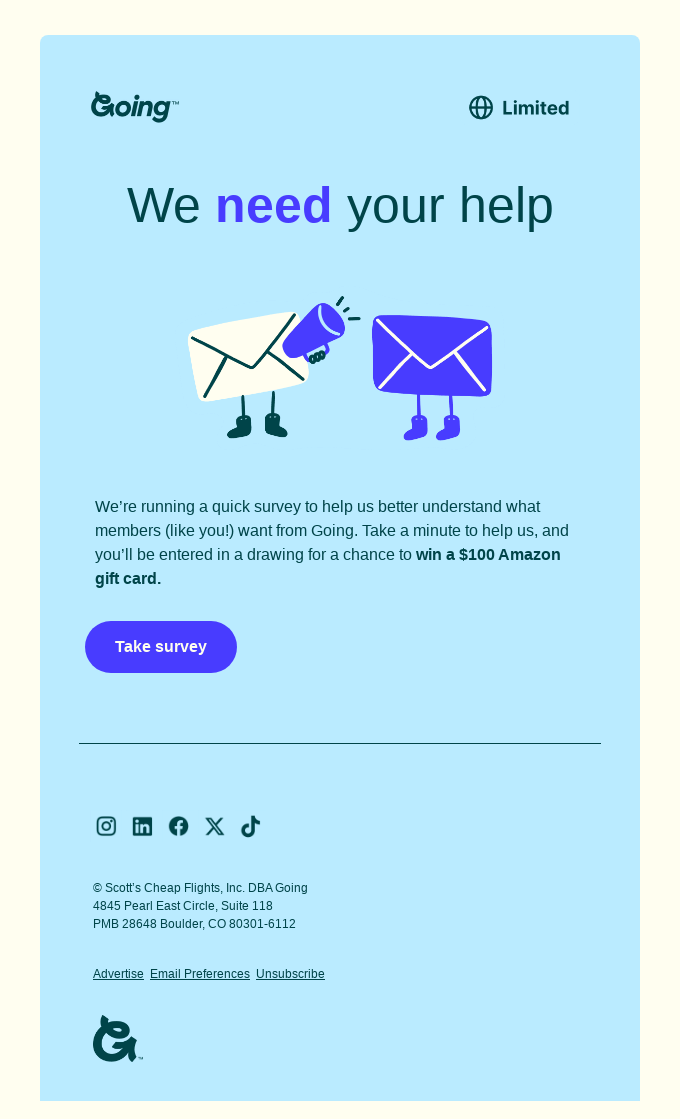 Tell us what you think about Going 💡🎉