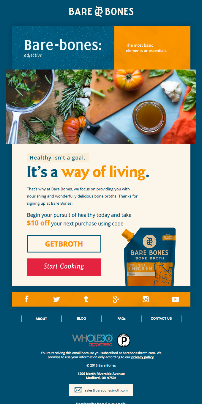 Thanks for signing up at Bare Bones Broth!