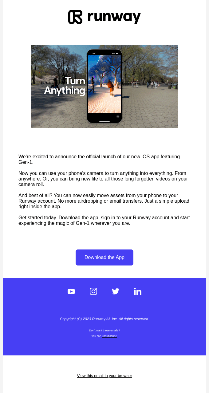 The magic of Runway. Now on your phone 📱