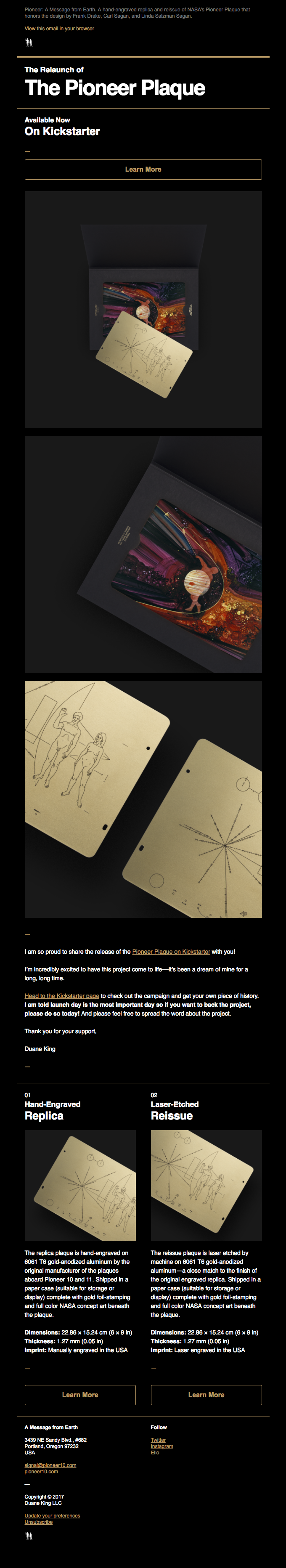 The Pioneer Plaque just landed on Earth.
