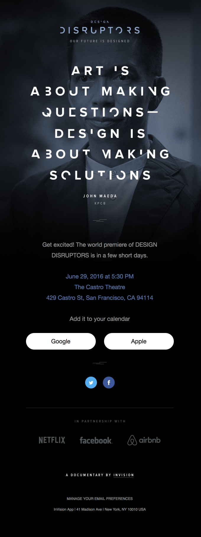 The world premiere of DESIGN DISRUPTORS is this Wednesday!