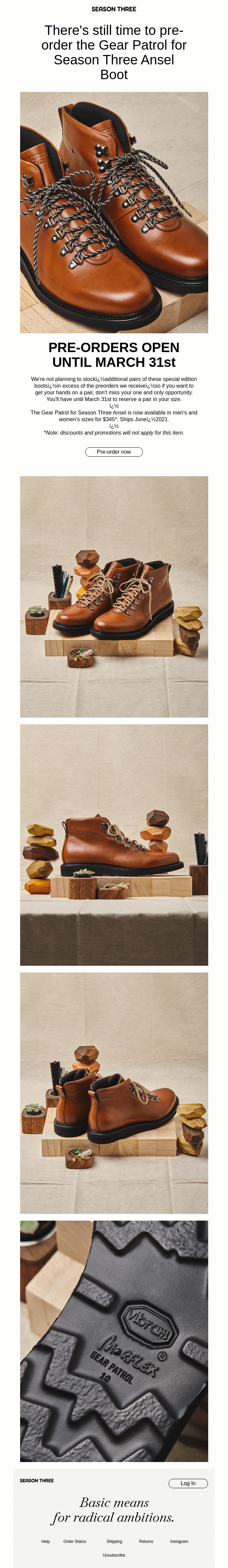 There's still time to pre-order the Gear Patrol for Season Three Ansel Boot