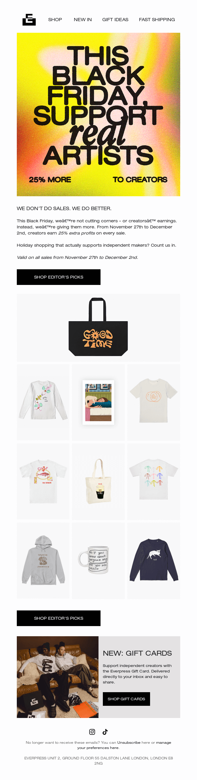 This Black Friday, support real artists.