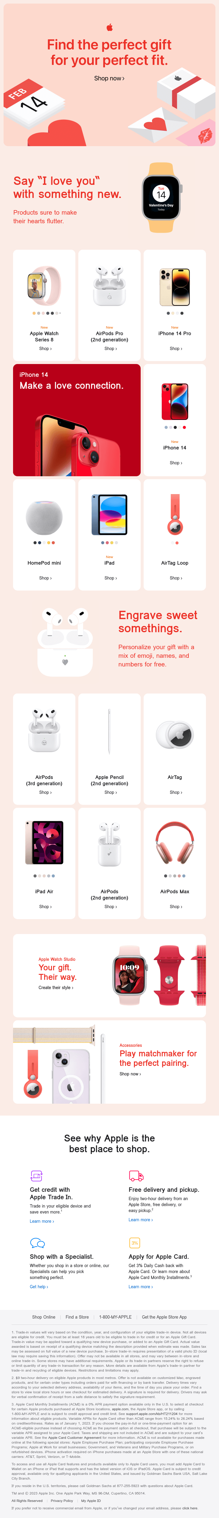 This Valentine’s Day, show them how you feel with a gift from Apple.