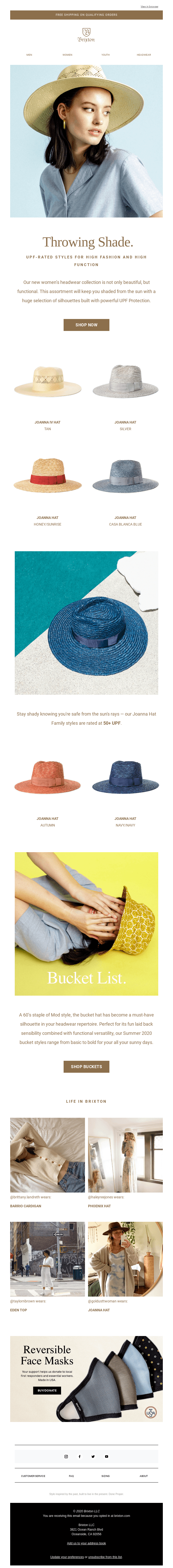 Throwing Shade: 50+ UPF-Rated Headwear