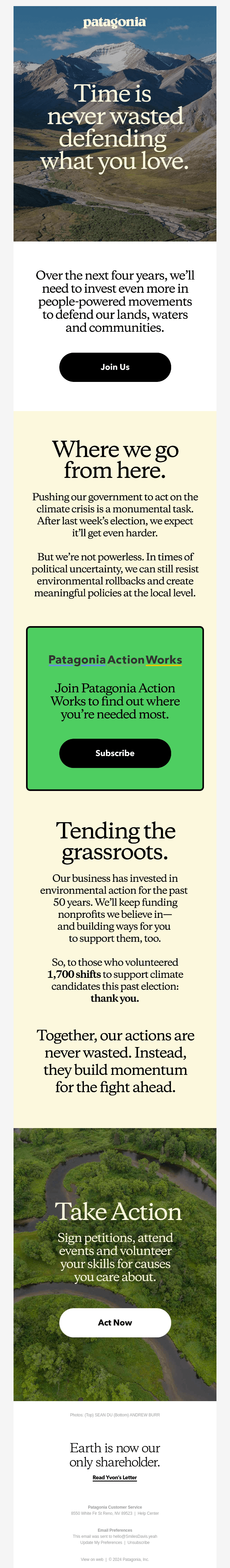 Time is never wasted defending what you love