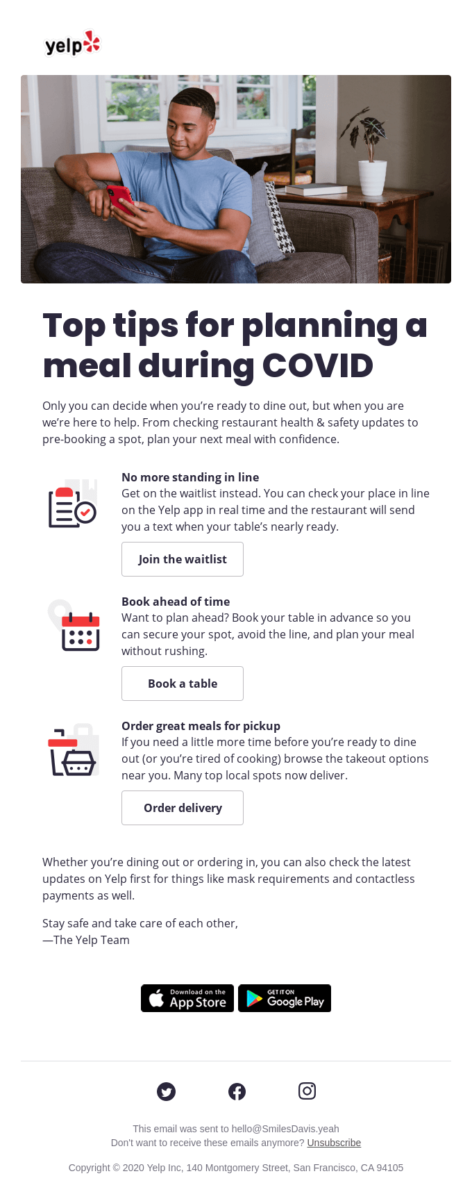 Tips for planning a meal during COVID-19
