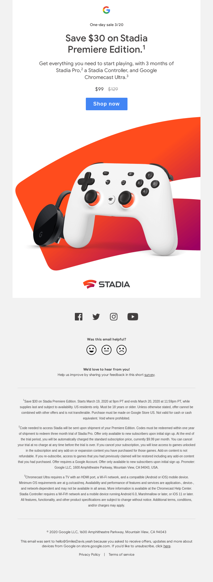Today only: Save on Stadia Premiere Edition