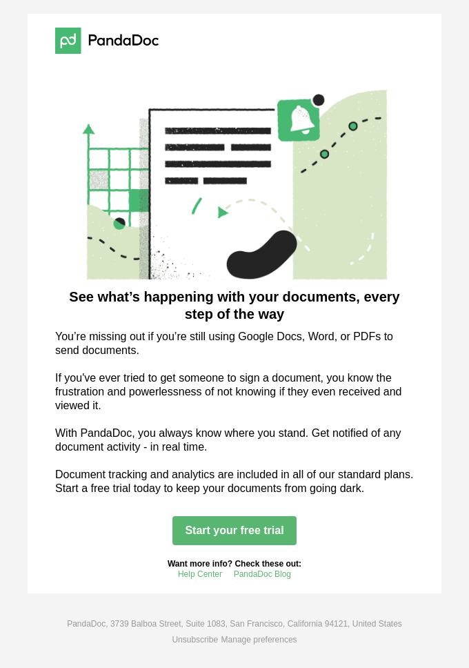 Track your documents in real time from Panda Doc Desktop Email View