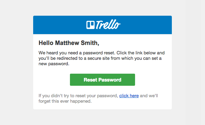 Trello Password Reset