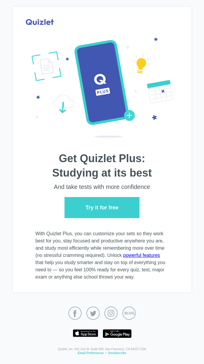 Try Quizlet Plus ✨ for free