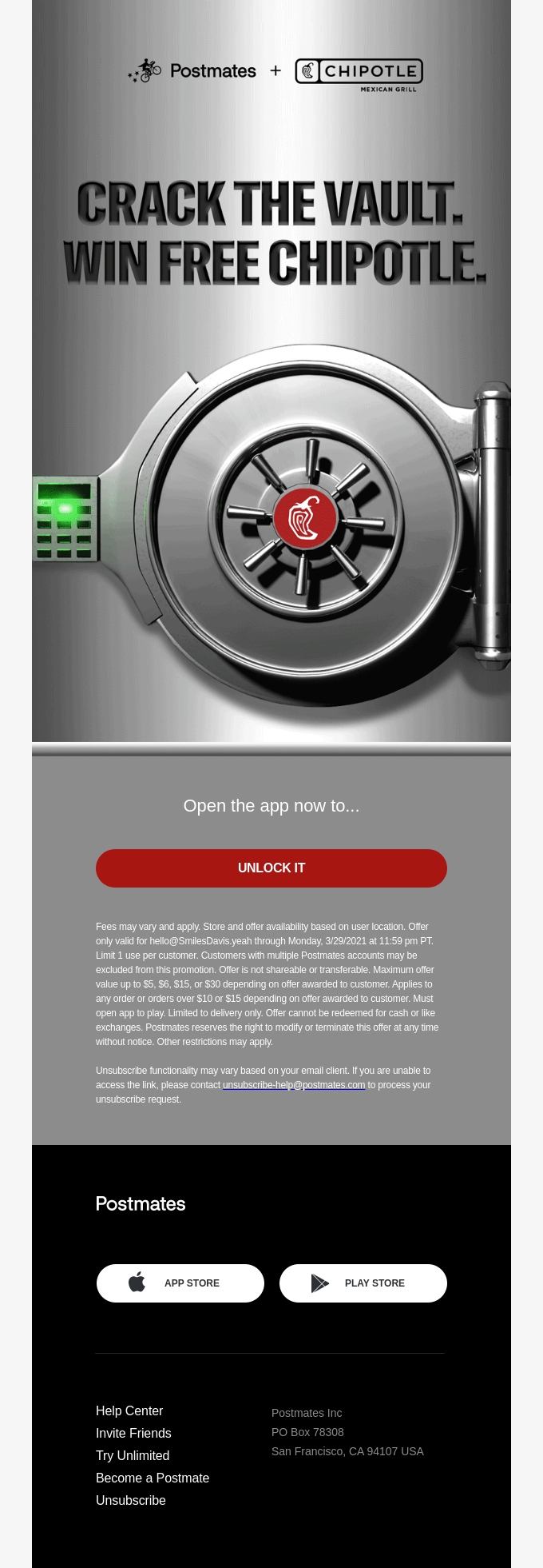 [Unlocked] Free Chipotle For You