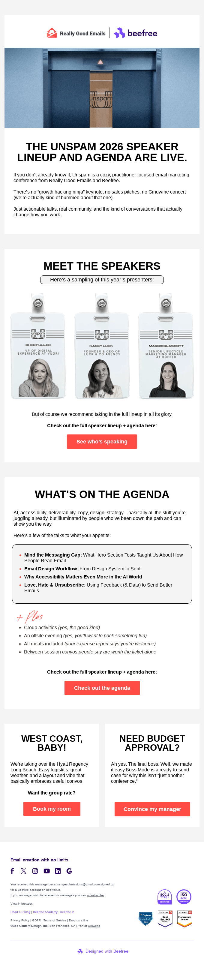 The Unspam 2026 agenda is live