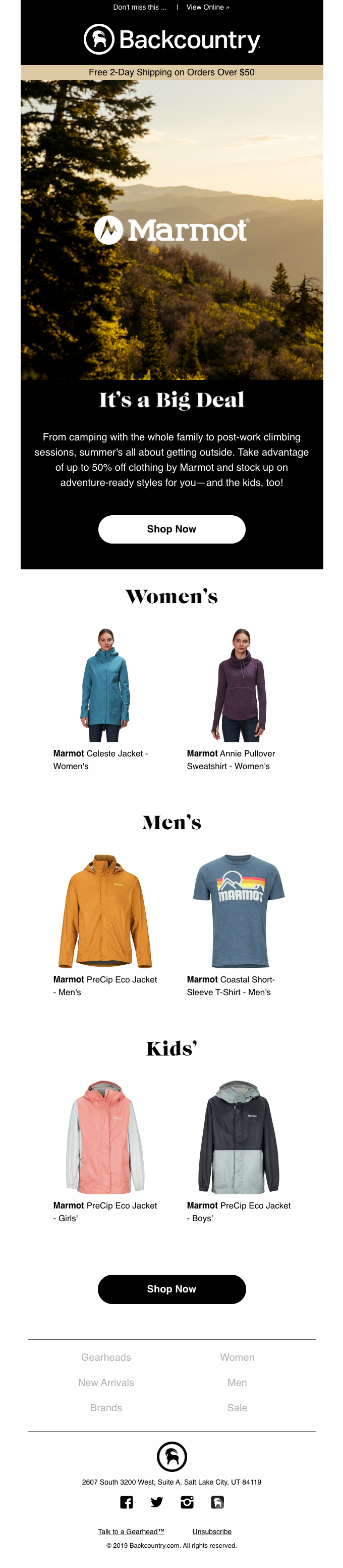 Up to 50% off Clothing by Marmot