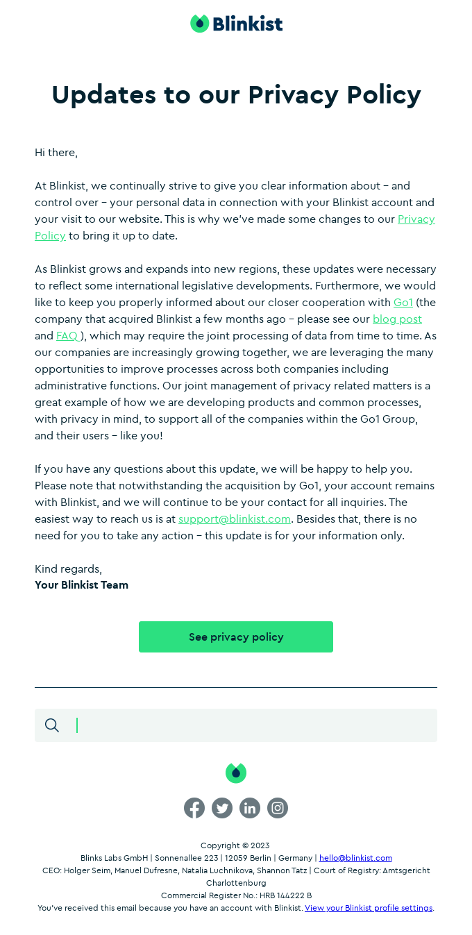 Updates to our Privacy Policy