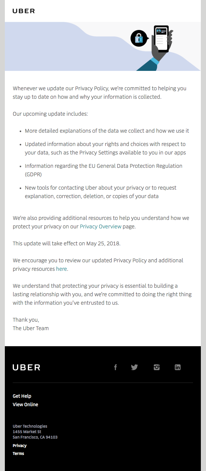 Updates to Uber’s Privacy Policy
