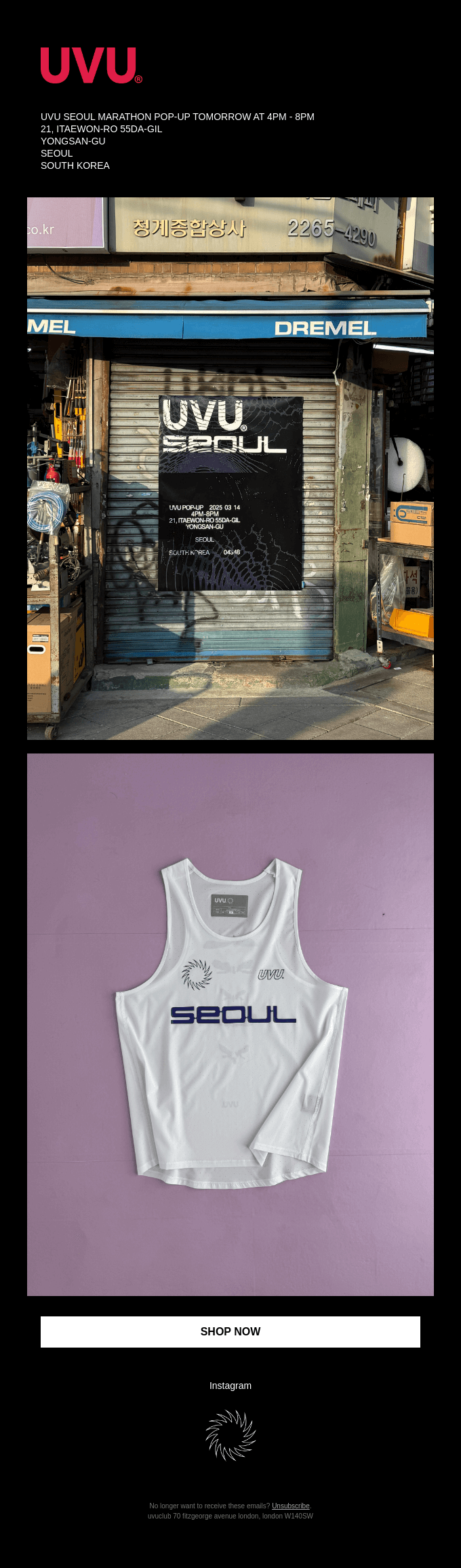 UVU SEOUL MARATHON POP-UP