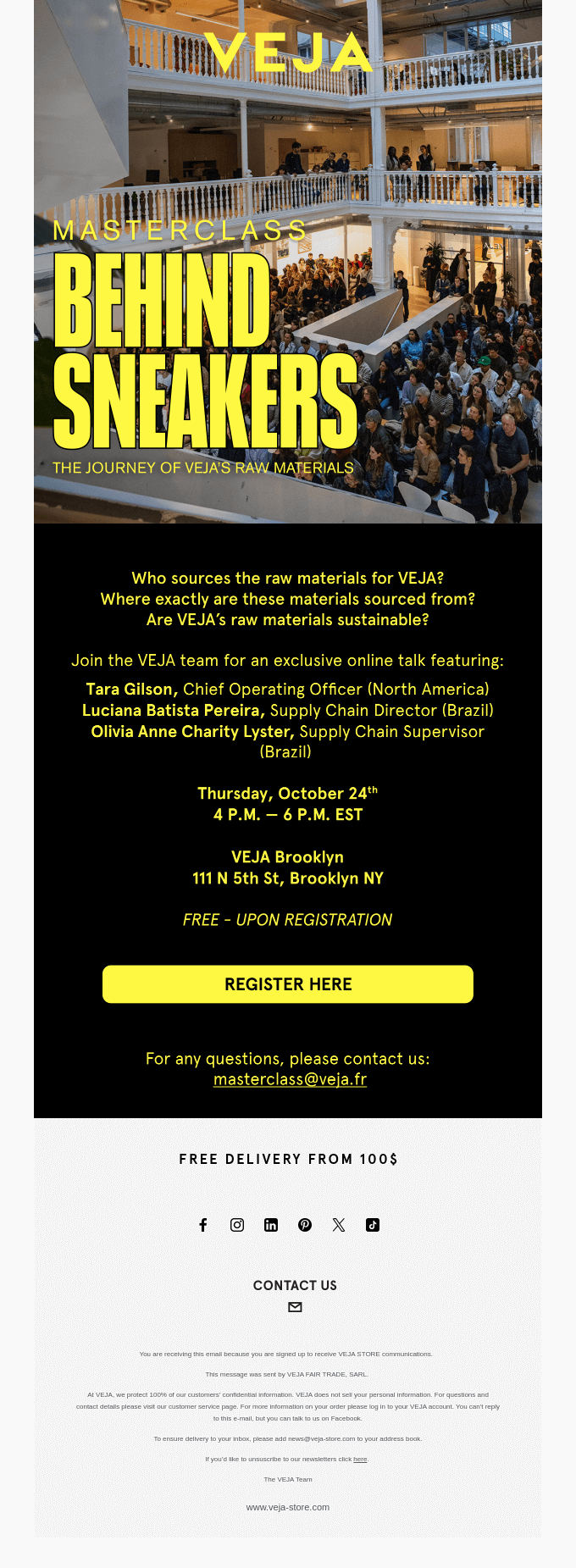 VEJA Masterclass: Behind sneakers from VEJA - Desktop Email View 