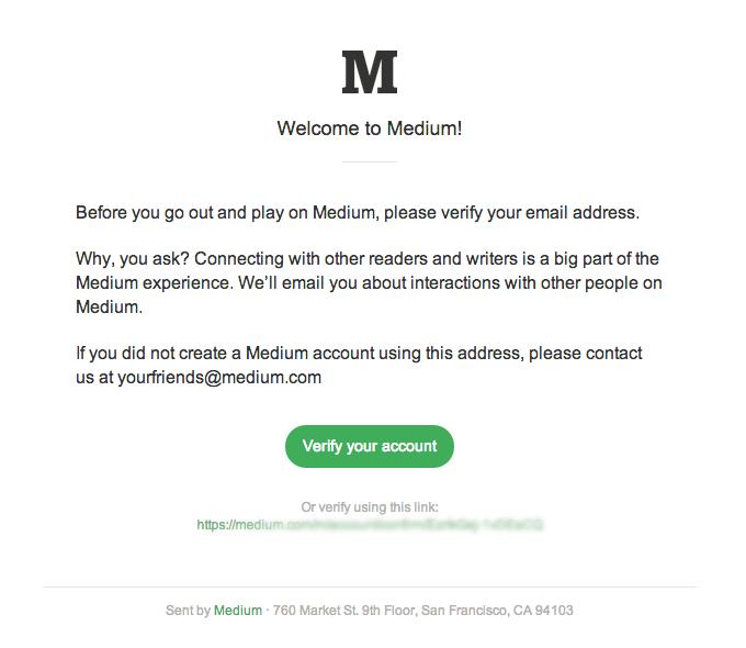 Complete your Medium account registration