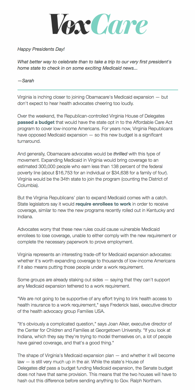 Virginia is for lovers — and Medicaid expanders!