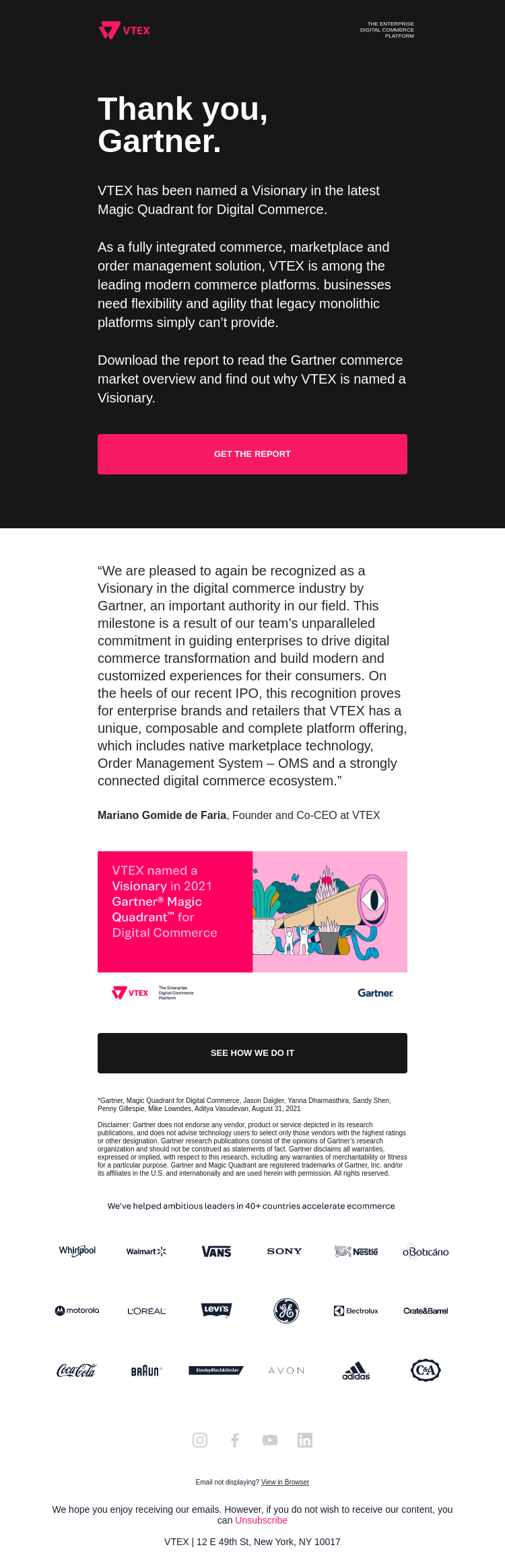 VTEX Named a Visionary in 2021 Gartner® Magic Quadrant™ from VTEX