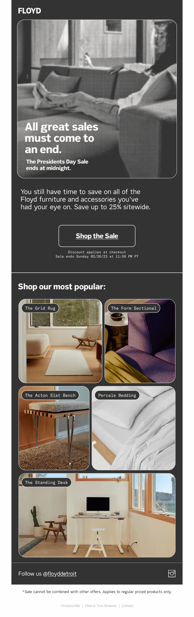 Wake up! Floyd’s President’s Day Sale Ends Today