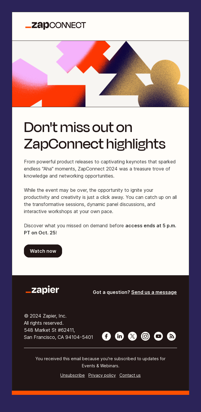 👀 We didn't see you at ZapConnect