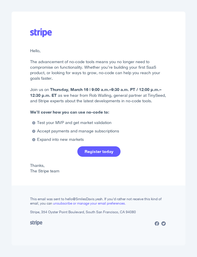 [Webinar] Do more with less: Build and grow your SaaS startup with Stripe’s no-code tools