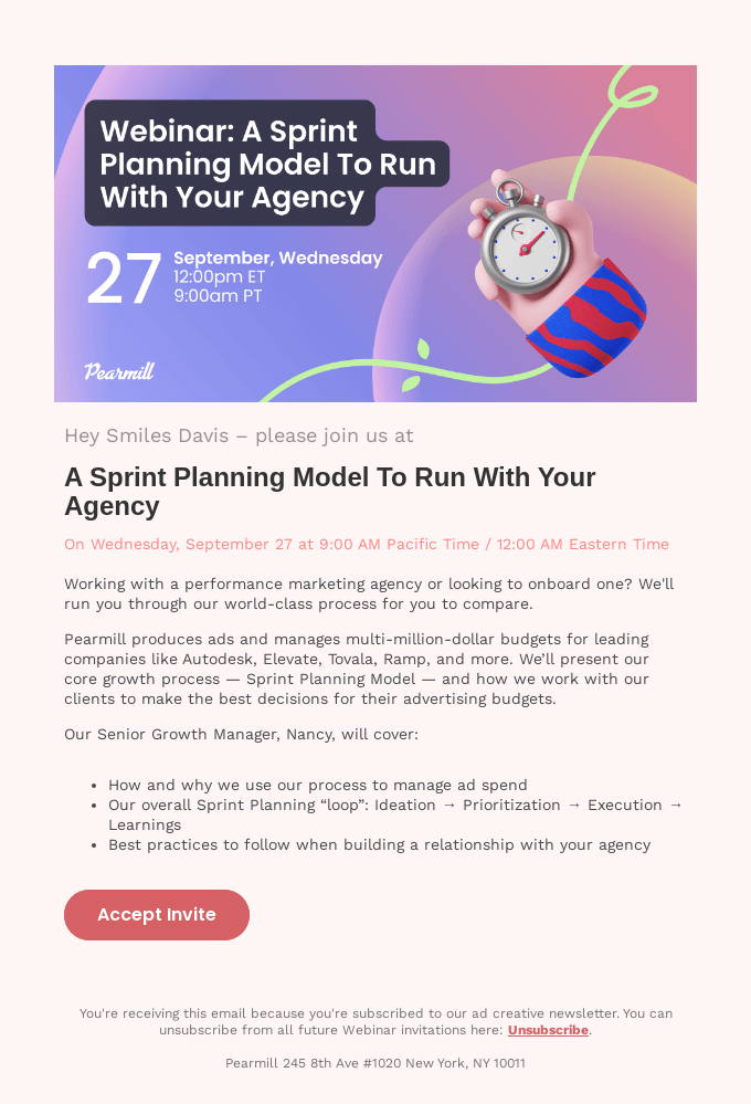 Webinar Invitation: A Sprint Planning Model To Run With Your Agency