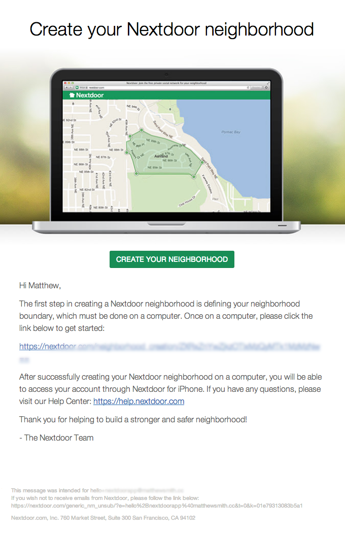 Email from Nextdoor — Info View Really Good Emails
