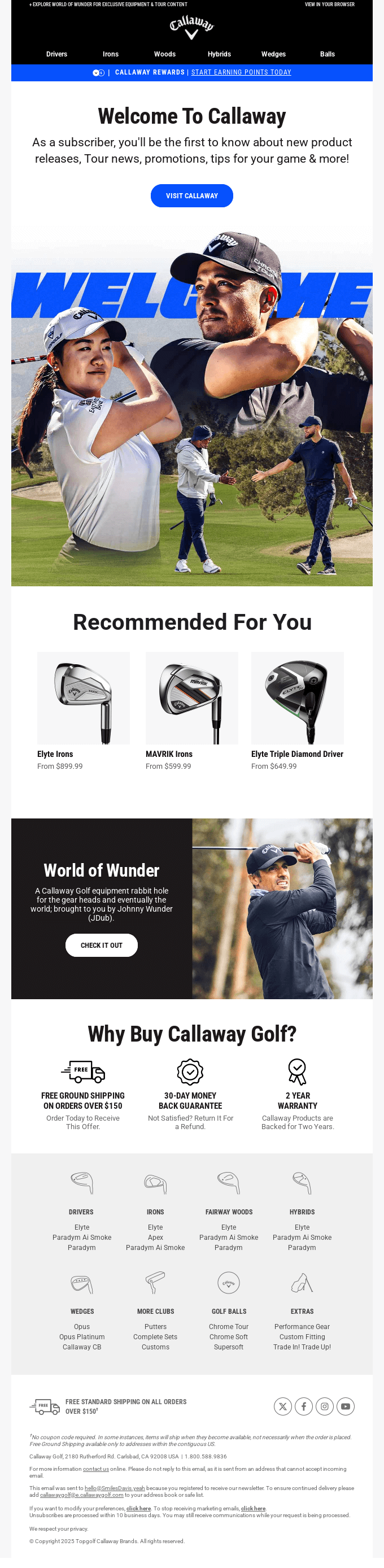 Welcome To Callaway Golf