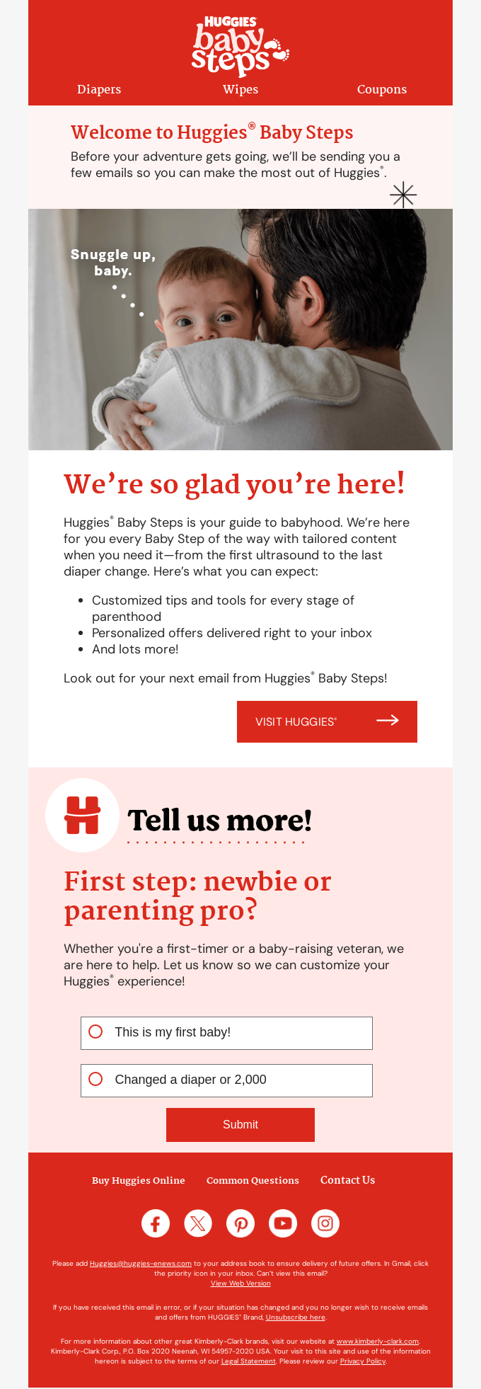 Welcome to Huggies® Baby Steps!