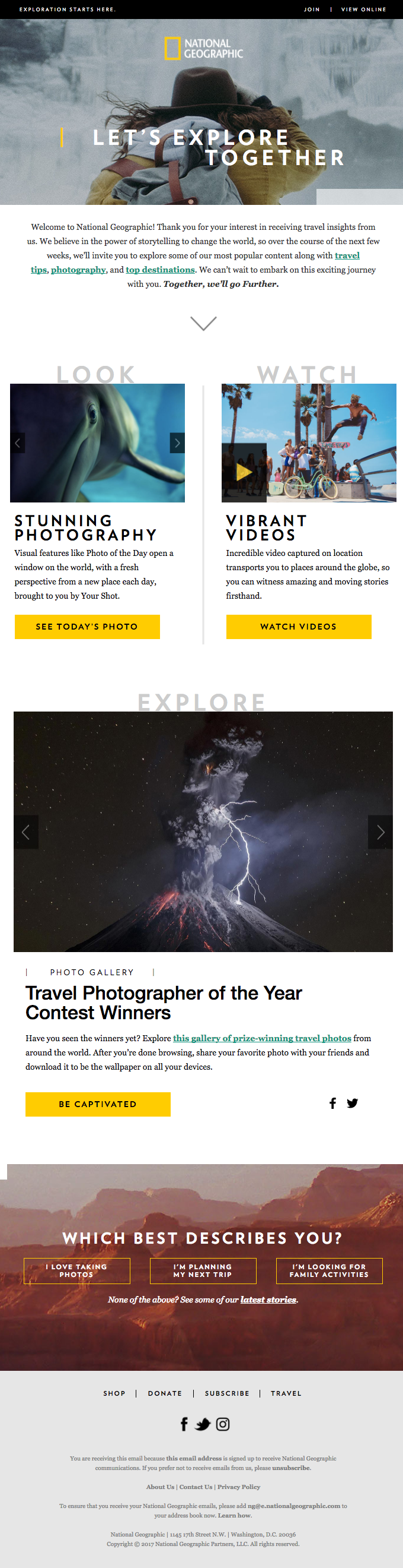 Welcome to National Geographic! Adventure awaits.