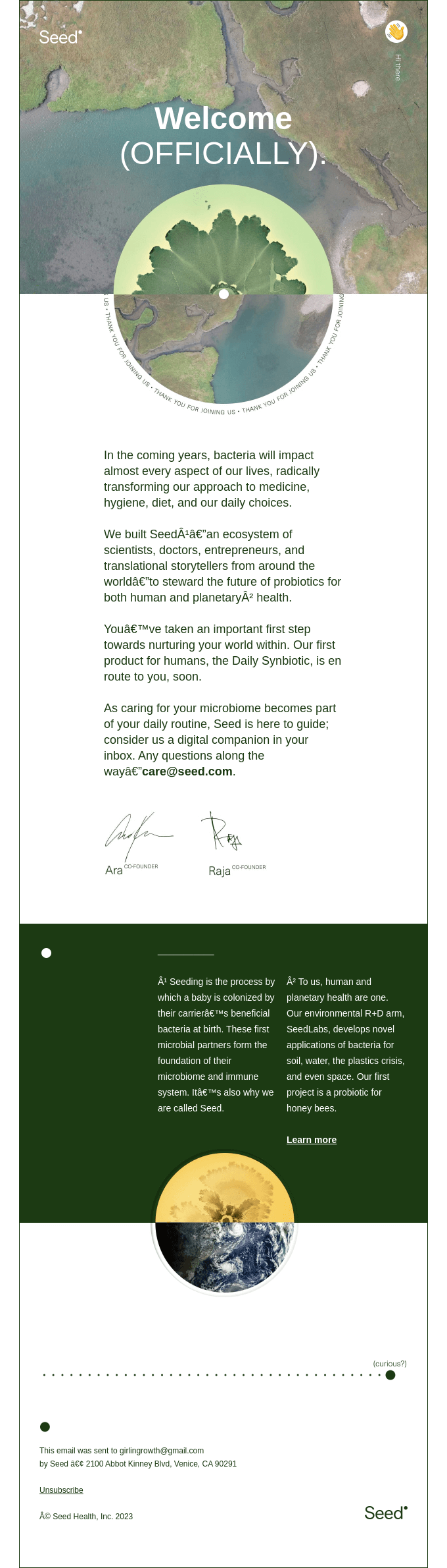 Welcome to our ecosystem.