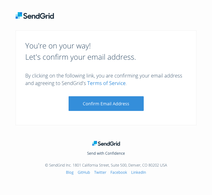 Welcome To SendGrid! Confirm Your Email