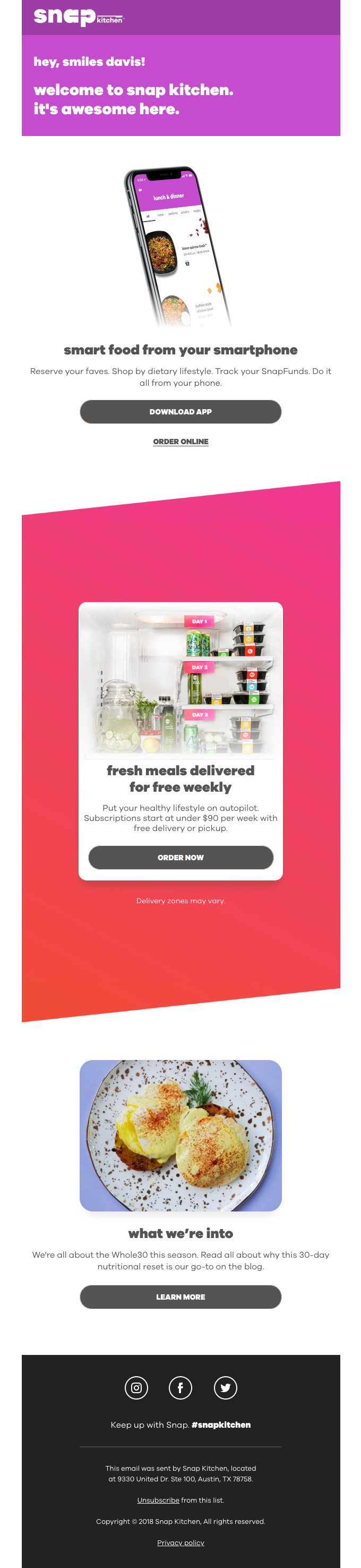 to Snap Kitchen Desktop View Really Good Emails