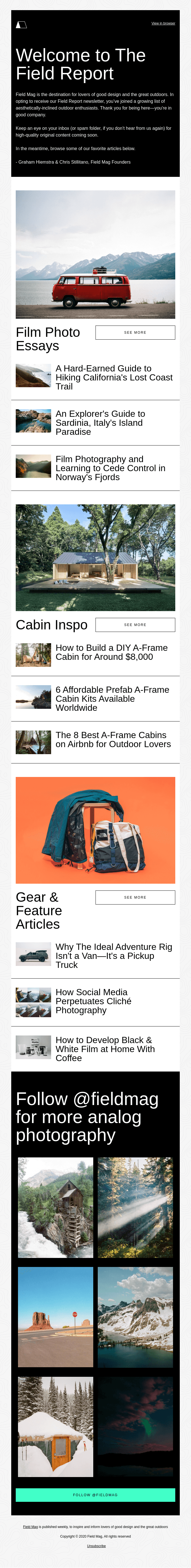 Welcome to The Field Report