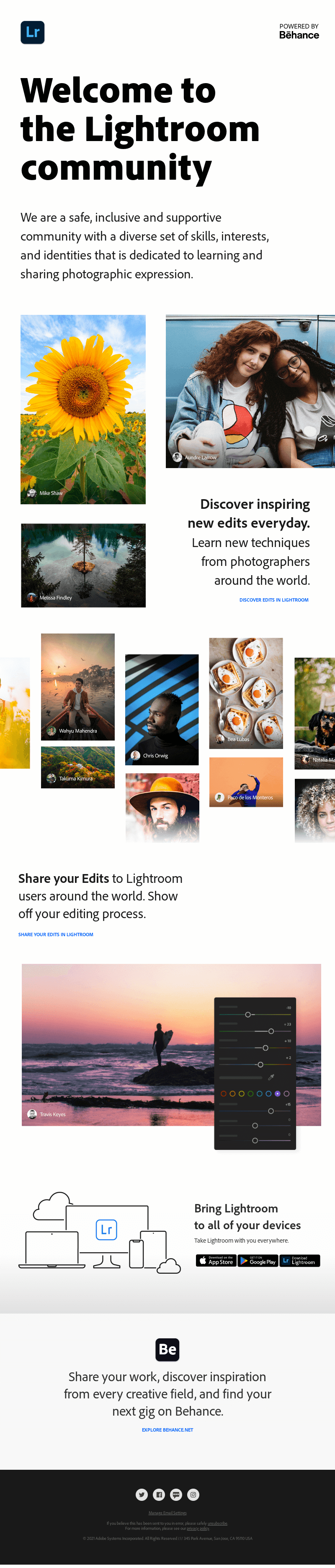 Welcome to the Lightroom community