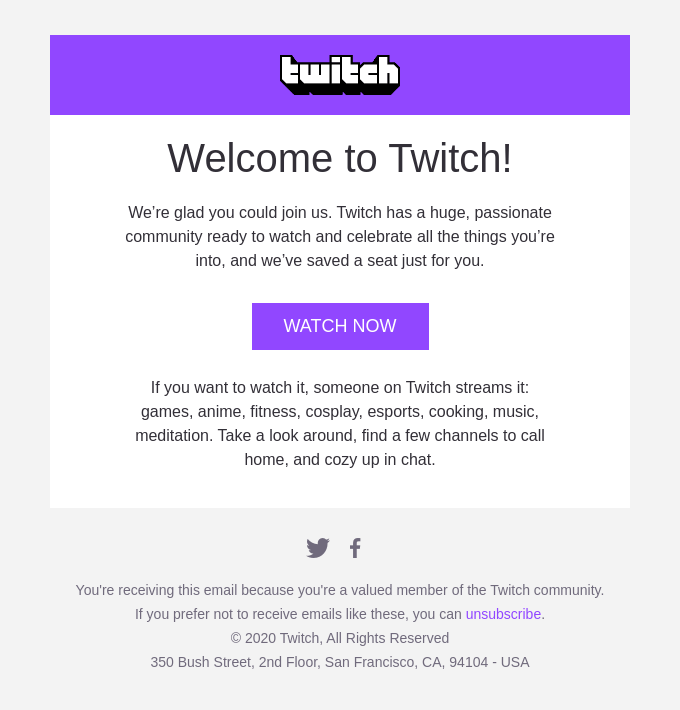 Welcome to Twitch