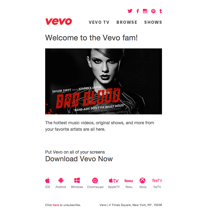 Welcome to the Vevo fam!