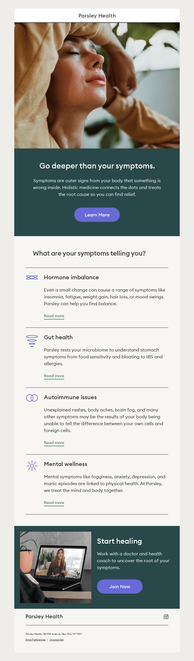 What are your symptoms telling you? from Parsley Health - Desktop Email